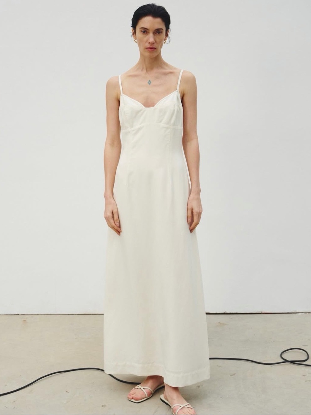 NWT Rue Sophie (Sophie Rue) Linen Blend Bustier Maxi Dress in Cream - L